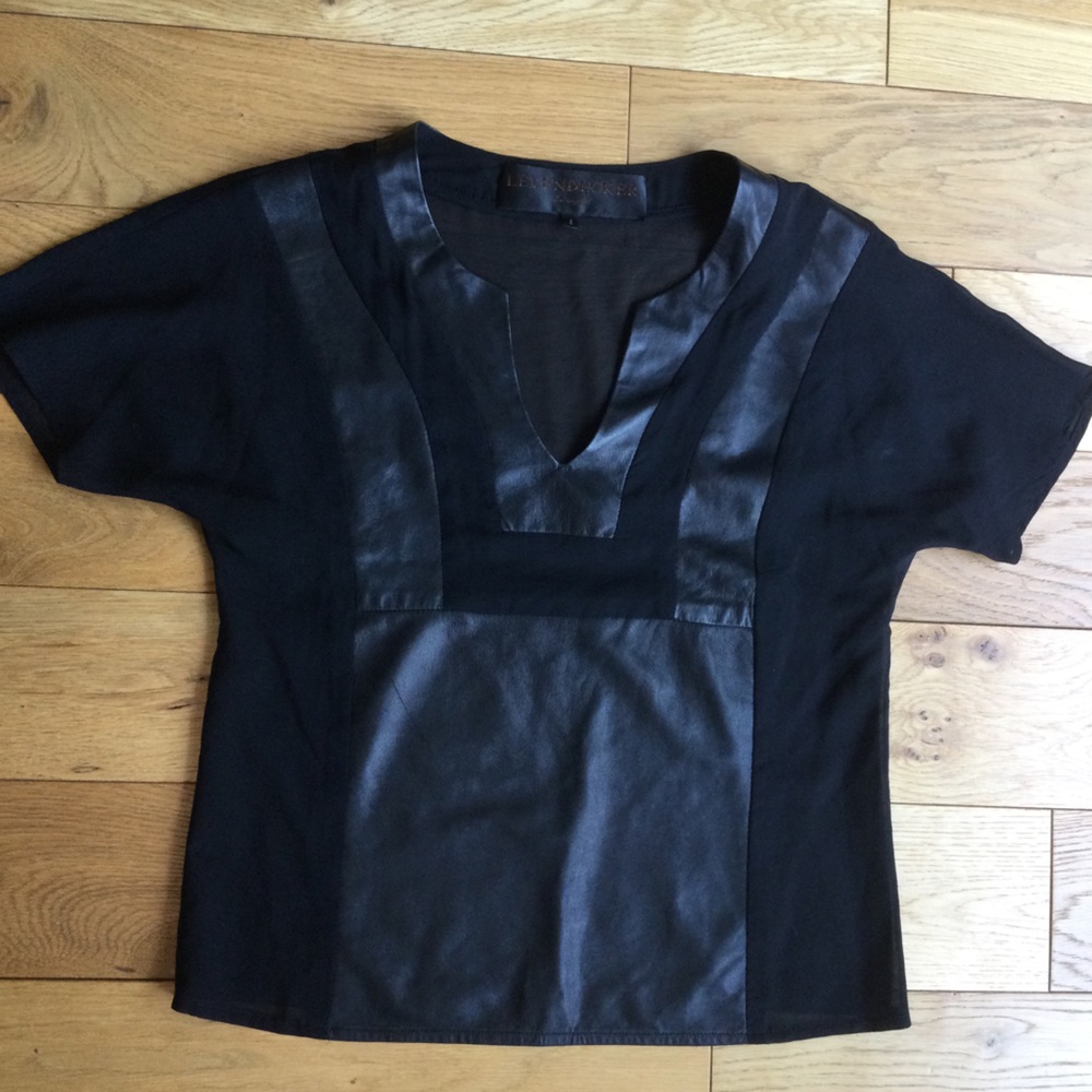 Leyendecker lamb’s leather silk top